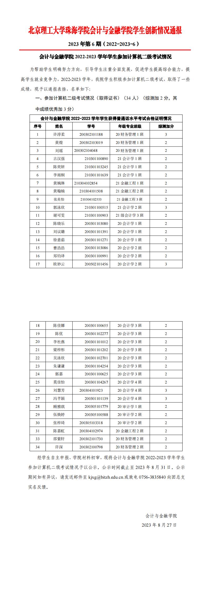（公示）2023年第6期《会计与金融学院学生创新情况通报》（计算机二级）_00(1).jpg